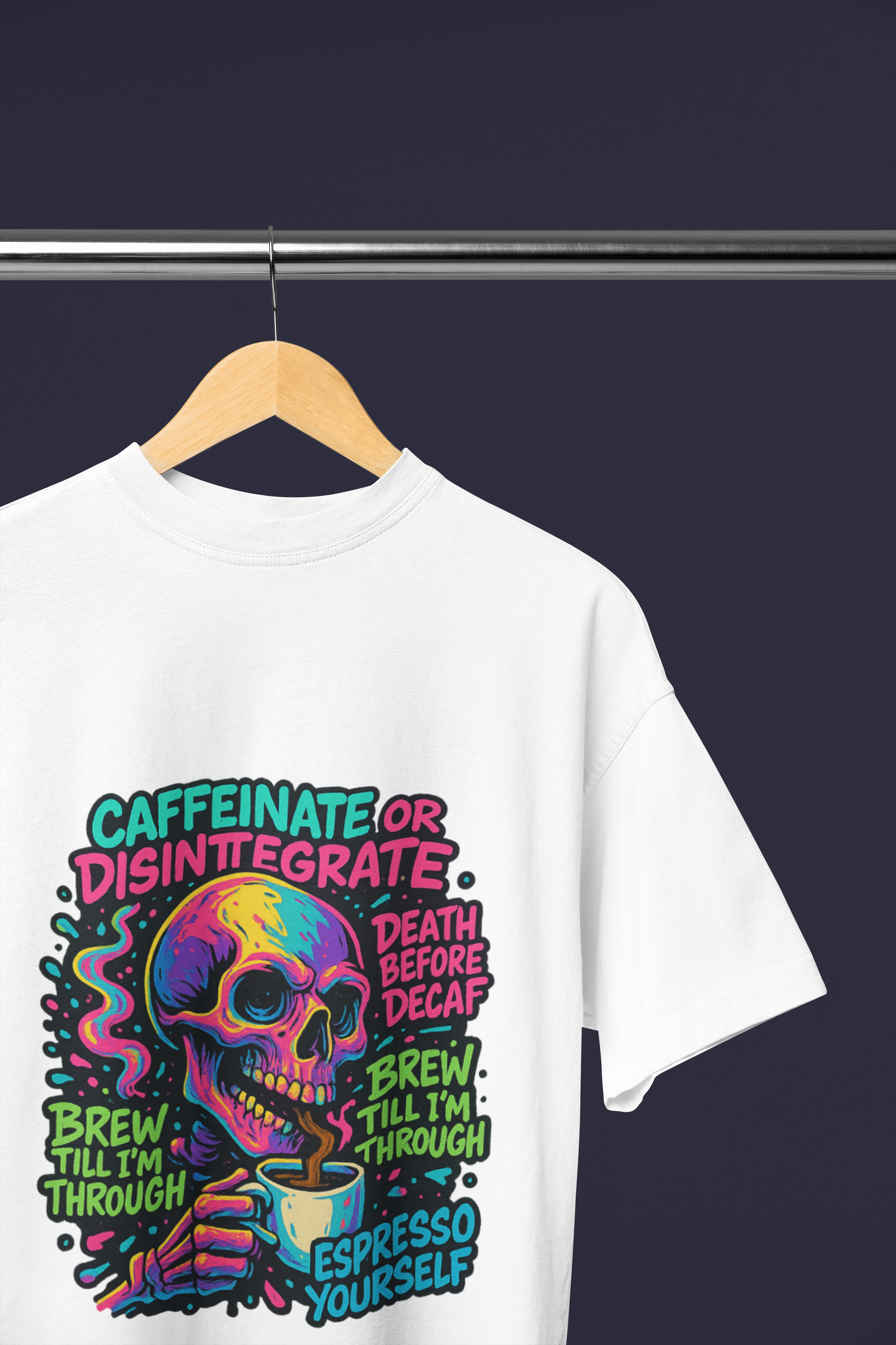 Caffeinate or Disintegrate Oversized Men's T Shirt
